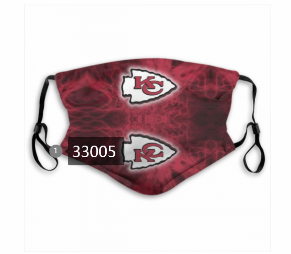 New 2021 NFL Kansas City Chiefs #100 Dust mask with filter->nfl dust mask->Sports Accessory